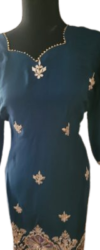 Peacock Blue Designer Embroidered Punjabi Suit