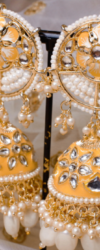 Sunlit Splendor Yellow Painted Jhumka Earrings