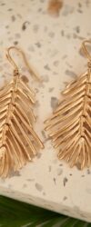 Metallic Palm Tree Earrings