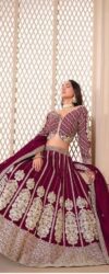 Wine Shimmer Art Silk Party Wear Lehenga Choli