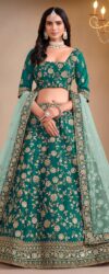 Green Bridesmaids Style Art Silk Wedding Lehenga Choli