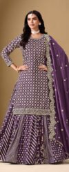 Elegant Pakistan Wear Purple Art Silk Lehenga