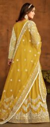 Yellow All Over Embroidered Net Wedding Anarkali Suit